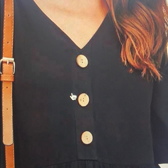 Black Button Accent Tunic Dress - Picture 5 of 5